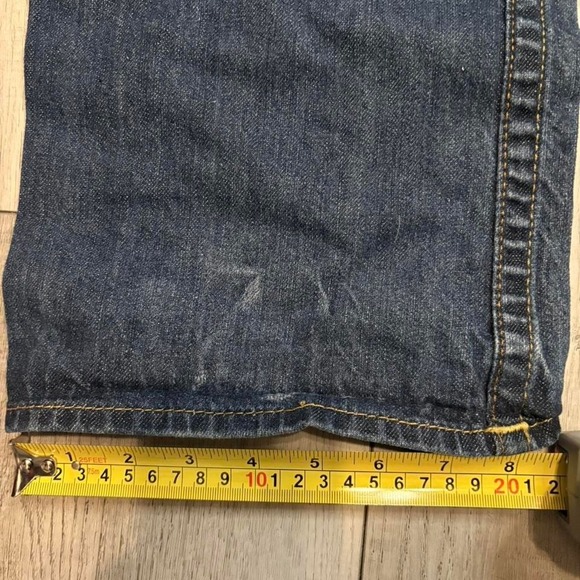 True Religion dark navy jeans with straight bootcut seam size 34 men - Picture 2 of 5